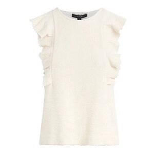 JOE'S • Women’s The Alana Tank Ruffle Shirt Blouse In Natural